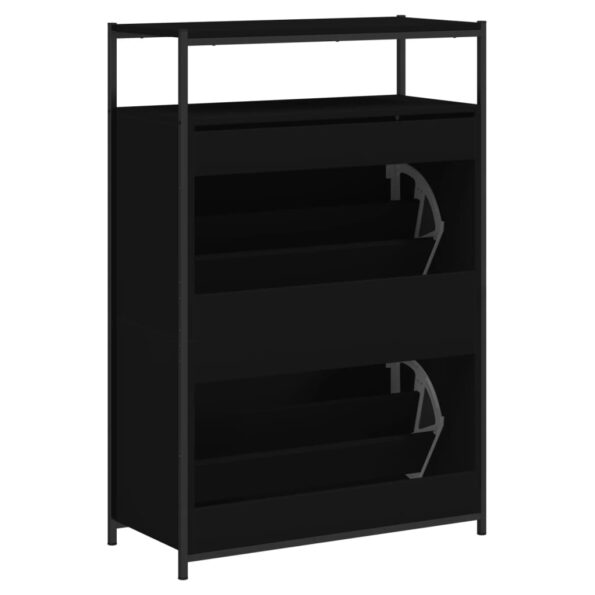 vidaXL Botník čierny 75x34x112 cm kompozitné drevo – Obrázok 7