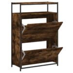 vidaXL Botník dymový dub 75x34x112 cm spracované drevo – Obrázok 2