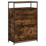 vidaXL Botník dymový dub 75x34x112 cm spracované drevo – Obrázok 4