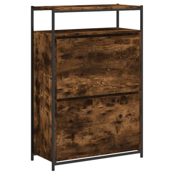 vidaXL Botník dymový dub 75x34x112 cm spracované drevo – Obrázok 4