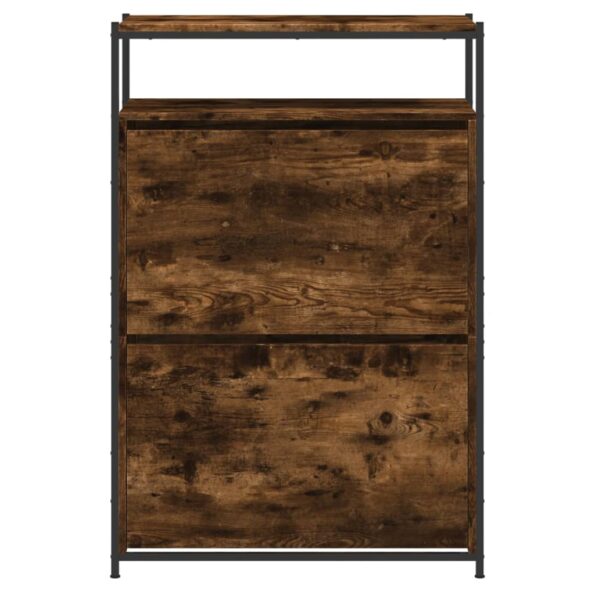 vidaXL Botník dymový dub 75x34x112 cm spracované drevo – Obrázok 5
