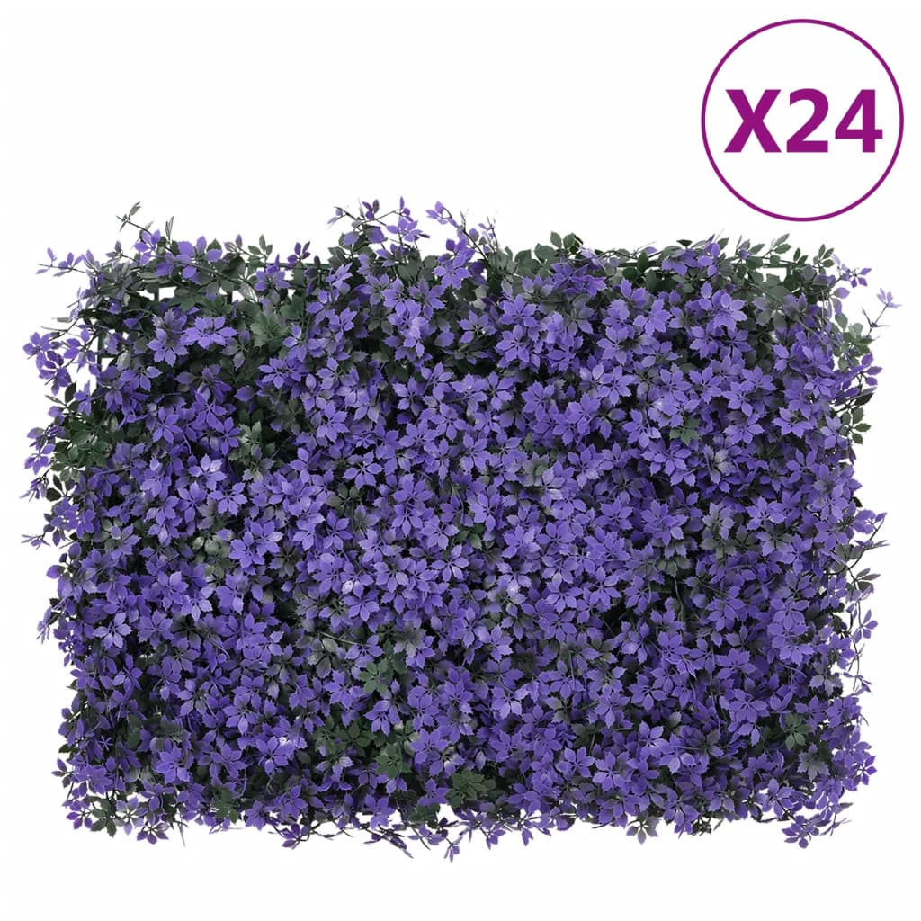 VXL8721012385511_a_en_hd_1.jpg vidaXL Umelý plot z listov 24 ks fialový 40x60 cm – Obrázok 1