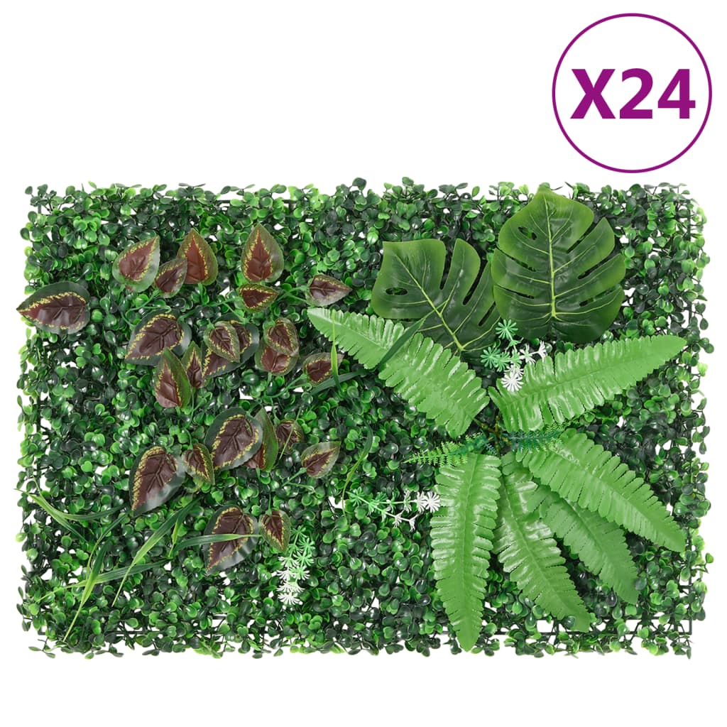 VXL8721012385573_a_en_hd_1.jpg vidaXL Umelý plot z rastlín 24 ks zelený 40x60 cm – Obrázok 1