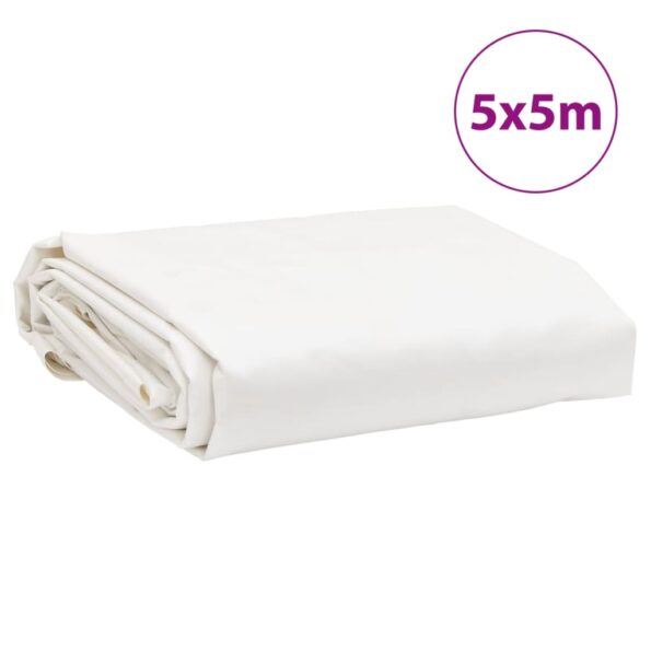 vidaXL Celta biela 5x5 m 650 g/m² – Obrázok 8