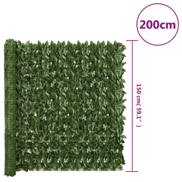 vidaXL Balkónová zástena s tmavozelenými listami 200x150 cm – Obrázok 6