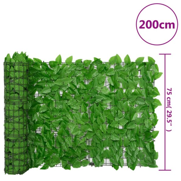 vidaXL Balkónová zástena so zelenými listami 200x75 cm – Obrázok 6