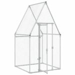 vidaXL Klietka pre kurčatá strieborná 100x100x190 cm pozinkovaná oceľ – Obrázok 4