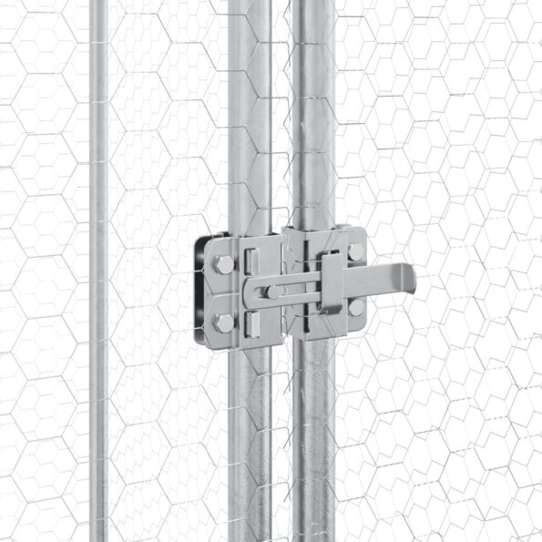 vidaXL Klietka pre kurčatá strieborná 100x100x190 cm pozinkovaná oceľ – Obrázok 9
