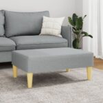 vidaXL Podnožka bledosivá 77x55x31 cm látková – Obrázok 3