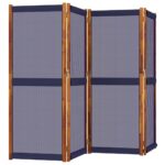 vidaXL 4-panelový paraván tmavomodrý 280x180 cm – Obrázok 3