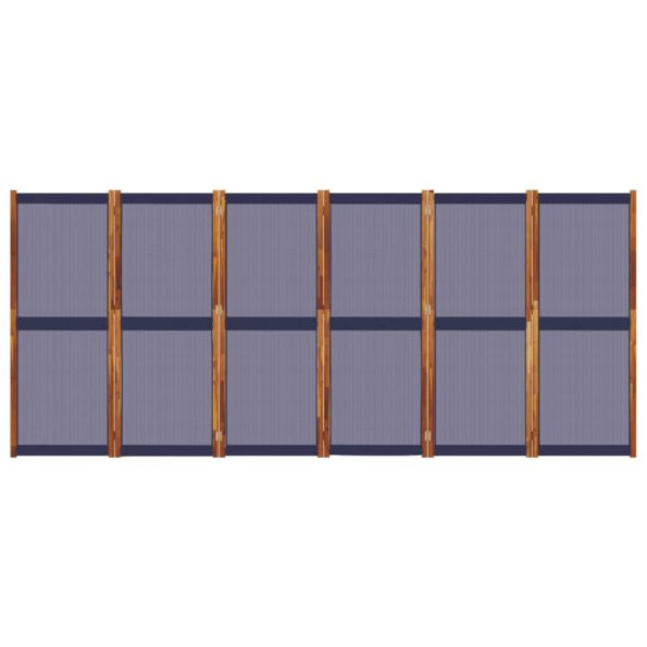 vidaXL 6-panelový paraván tmavomodrý 420x180 cm – Obrázok 4