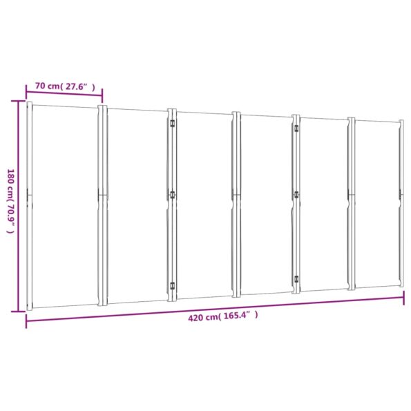 vidaXL 6-panelový paraván tmavomodrý 420x180 cm – Obrázok 8