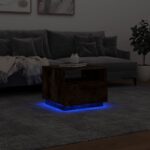 vidaXL Konferenčný stolík s LED svetlami dymový dub 50x49x40 cm – Obrázok 5