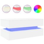Konferenčný stolík vidaXL s LED svetlami biely 90x50x40 cm – Obrázok 2