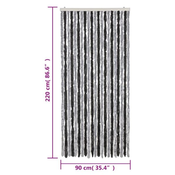 vidaXL Záves proti hmyzu sivý a čierny 90x200 cm ženilka – Obrázok 7