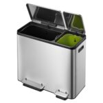 EKO Pedálový odpadkový kôš EcoCasa 30x15 l matný strieborný – Obrázok 4