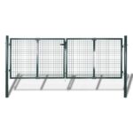 vidaXL Oceľová plotová brána 300x125 cm zelená