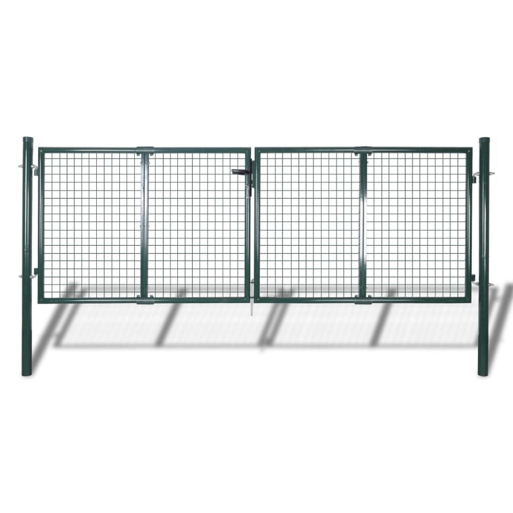 VXL8718475505679_a_en_hd_1.jpg vidaXL Oceľová plotová brána 300x125 cm zelená – Obrázok 1