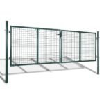 vidaXL Oceľová plotová brána 300x125 cm zelená – Obrázok 2