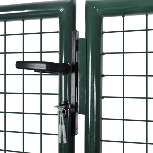 vidaXL Oceľová plotová brána 300x125 cm zelená – Obrázok 3