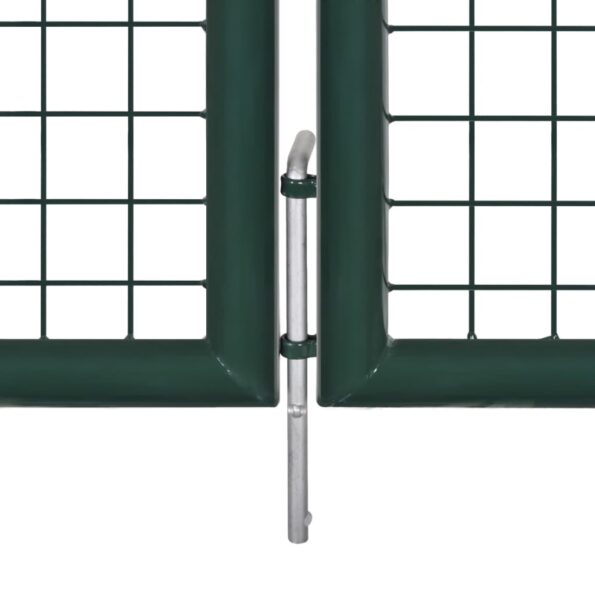 vidaXL Oceľová plotová brána 300x125 cm zelená – Obrázok 5