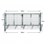 vidaXL Oceľová plotová brána 300x125 cm zelená – Obrázok 9