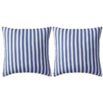 vidaXL Vankúše do exteriéru 2 ks pruhované 45x45cm tmavomodré