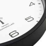 vidaXL Rádiom ovládané nástenné hodiny, strojček Quartz,biele a čierne – Obrázok 6