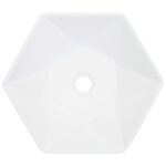 vidaXL Umývadlo biele 41x36,5x12 cm keramické biele – Obrázok 3