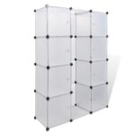vidaXL Modulárna skrinka s 9 priečinkami 109x36,5x143 cm, biela – Obrázok 2