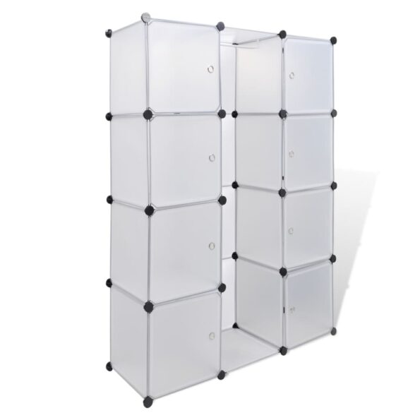 vidaXL Modulárna skrinka s 9 priečinkami 109x36,5x143 cm, biela – Obrázok 2
