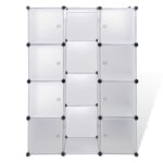 vidaXL Modulárna skrinka s 9 priečinkami 109x36,5x143 cm, biela – Obrázok 3
