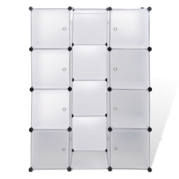 vidaXL Modulárna skrinka s 9 priečinkami 109x36,5x143 cm, biela – Obrázok 3