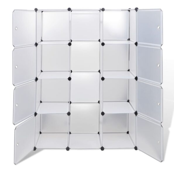 vidaXL Modulárna skrinka s 9 priečinkami 109x36,5x143 cm, biela – Obrázok 4