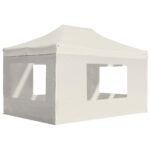 vidaXL Profesionálny skladací stan+steny, hliník 4,5x3 m, krémový