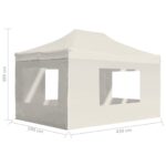 vidaXL Profesionálny skladací stan+steny, hliník 4,5x3 m, krémový – Obrázok 11
