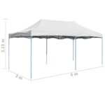 vidaXL Profesionálny skladací párty stan 3x6 m, oceľ, biely – Obrázok 9