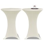 vidaXL Obrusy na stojaci stôl 4 ks krémové Ø80 cm naťahovacie – Obrázok 2