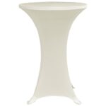 vidaXL Obrusy na stojaci stôl 4 ks krémové Ø80 cm naťahovacie – Obrázok 4