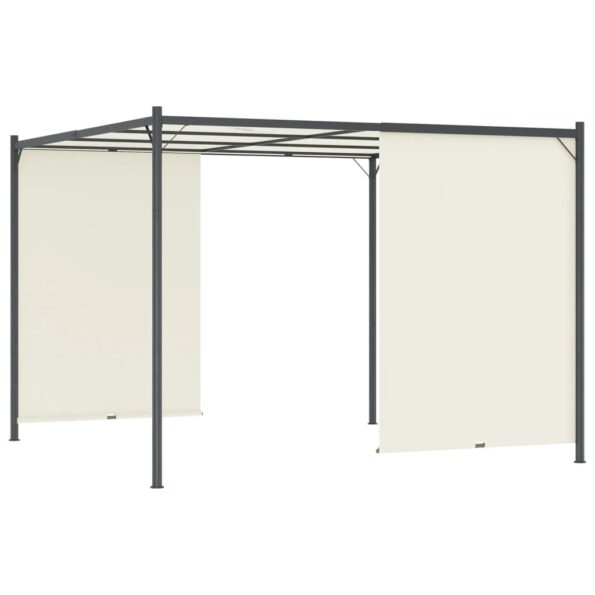 vidaXL Pergola s nastaviteľnou strechou krémovo-biela 3x3 m oceľová – Obrázok 3