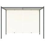 vidaXL Pergola s nastaviteľnou strechou krémovo-biela 3x3 m oceľová – Obrázok 4