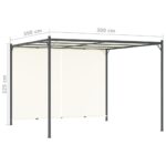 vidaXL Pergola s nastaviteľnou strechou krémovo-biela 3x3 m oceľová – Obrázok 7