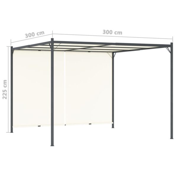 vidaXL Pergola s nastaviteľnou strechou krémovo-biela 3x3 m oceľová – Obrázok 7