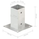 vidaXL Kotvy na stĺpiky 4 ks 71 mm galvanizovaný kov – Obrázok 8