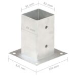 vidaXL Kotvy na stĺpiky 4 ks 81 mm galvanizovaný kov – Obrázok 8