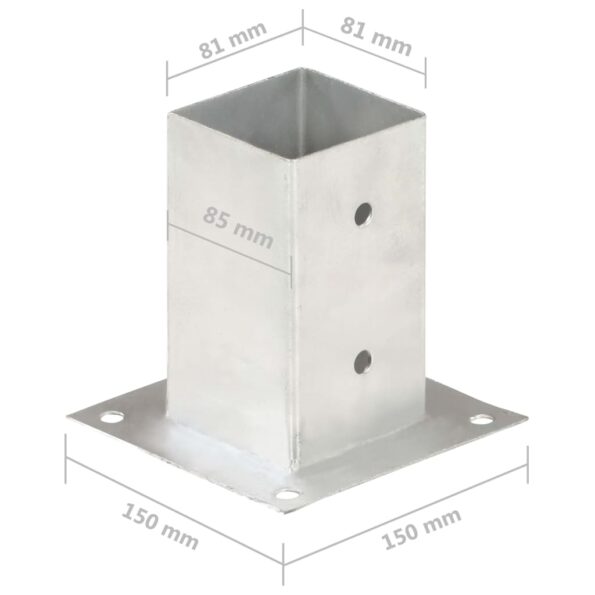 vidaXL Kotvy na stĺpiky 4 ks 81 mm galvanizovaný kov – Obrázok 8