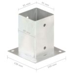 vidaXL Kotvy na stĺpiky 4 ks 91 mm galvanizovaný kov – Obrázok 8