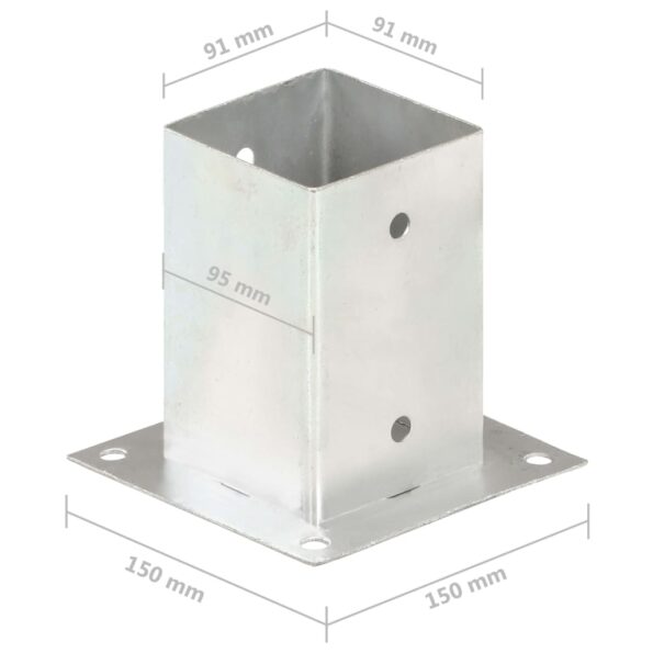 vidaXL Kotvy na stĺpiky 4 ks 91 mm galvanizovaný kov – Obrázok 8