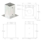 vidaXL Kotvy na stĺpiky 4 ks 91 mm galvanizovaný kov – Obrázok 9