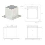 vidaXL Kotvy na stĺpiky 4 ks 141 mm galvanizovaný kov – Obrázok 9